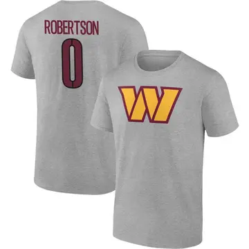 Men's Amik Robertson Washington Commanders Gray Name & Number T-Shirt