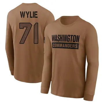 Men's Andrew Wylie Washington Commanders Brown 2023 Salute To Service Long Sleeve T-Shirt