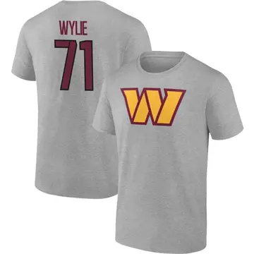 Men's Andrew Wylie Washington Commanders Gray Name & Number T-Shirt