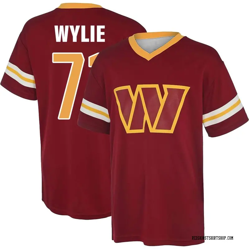 Men's Andrew Wylie Washington Commanders Red Name & Number Game Day V-Neck T-Shirt