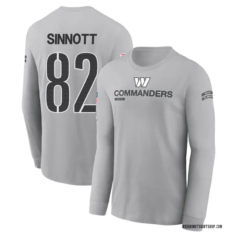 Men's Ben Sinnott Washington Commanders Gray 2024 Salute to Service Long Sleeve T-Shirt