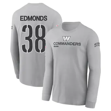 Men's Chase Edmonds Washington Commanders Gray 2024 Salute to Service Long Sleeve T-Shirt