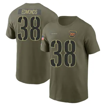 Men's Chase Edmonds Washington Commanders Olive 2025 Salute to Service Name & Number T-Shirt
