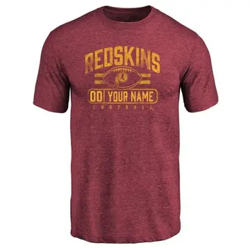 Men's Custom Washington Commanders Custom Flanker Tri-Blend T-Shirt - Burgundy