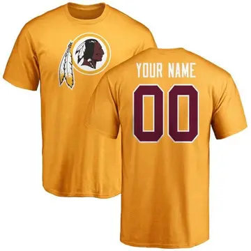 Men's Custom Washington Commanders Custom Name & Number Logo T-Shirt - Gold