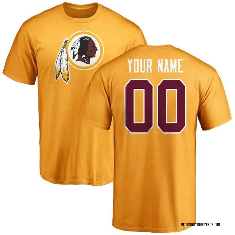 Men's Custom Washington Commanders Custom Name & Number Logo T-Shirt - Gold