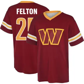 Men's Demetric Felton Washington Commanders Red Name & Number Game Day V-Neck T-Shirt