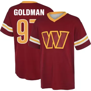Men's Eddie Goldman Washington Commanders Red Name & Number Game Day V-Neck T-Shirt