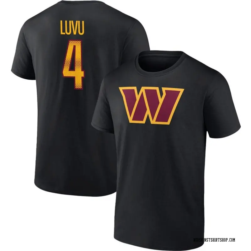 Men's Frankie Luvu Washington Commanders Black Name & Number T-Shirt