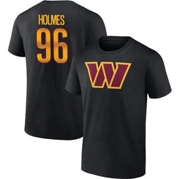 Men's Jalyn Holmes Washington Commanders Black Name & Number T-Shirt