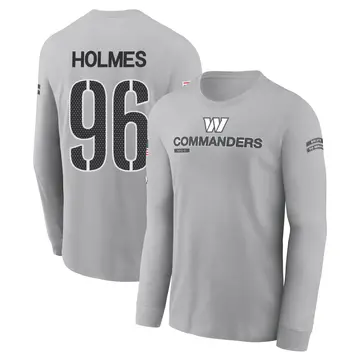 Men's Jalyn Holmes Washington Commanders Gray 2024 Salute to Service Long Sleeve T-Shirt