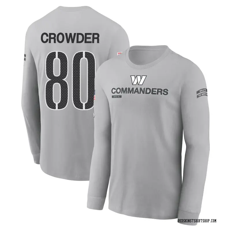 Men's Jamison Crowder Washington Commanders Gray 2024 Salute to Service Long Sleeve T-Shirt