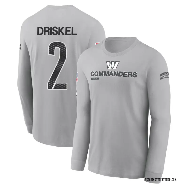 Men's Jeff Driskel Washington Commanders Gray 2024 Salute to Service Long Sleeve T-Shirt