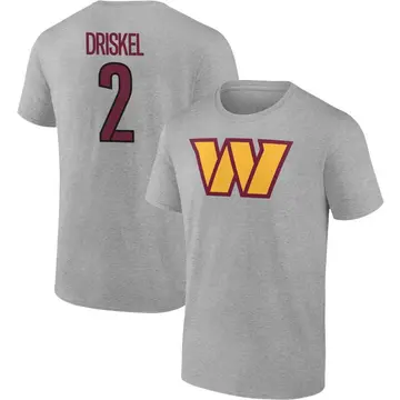 Men's Jeff Driskel Washington Commanders Gray Name & Number T-Shirt