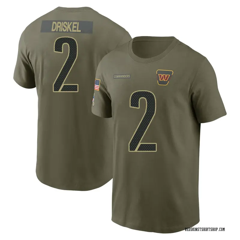 Men's Jeff Driskel Washington Commanders Olive 2025 Salute to Service Name & Number T-Shirt