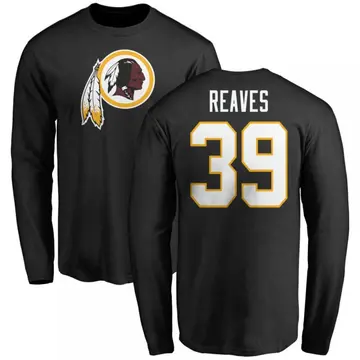 Men's Jeremy Reaves Washington Commanders Name & Number Logo Long Sleeve T-Shirt - Black