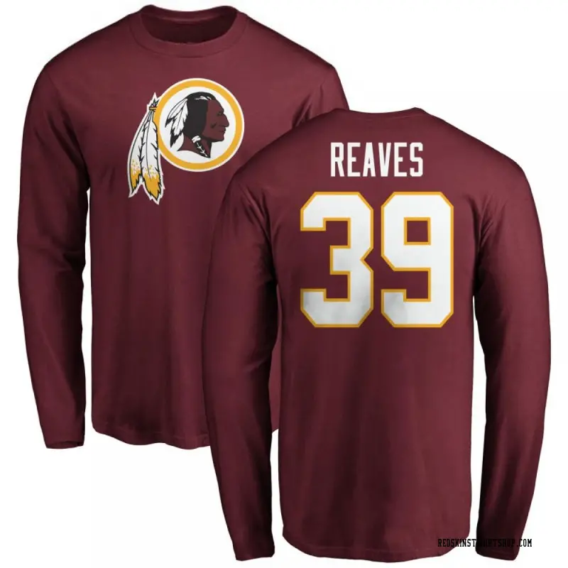 Men's Jeremy Reaves Washington Commanders Name & Number Logo Long Sleeve T-Shirt - Maroon