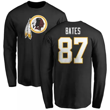 Men's John Bates Washington Commanders Name & Number Logo Long Sleeve T-Shirt - Black