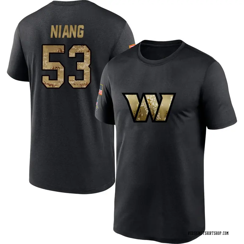 Men's Lucas Niang Washington Commanders Black 2020 Salute To Service Performance T-Shirt