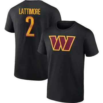 Men's Marshon Lattimore Washington Commanders Black Name & Number T-Shirt