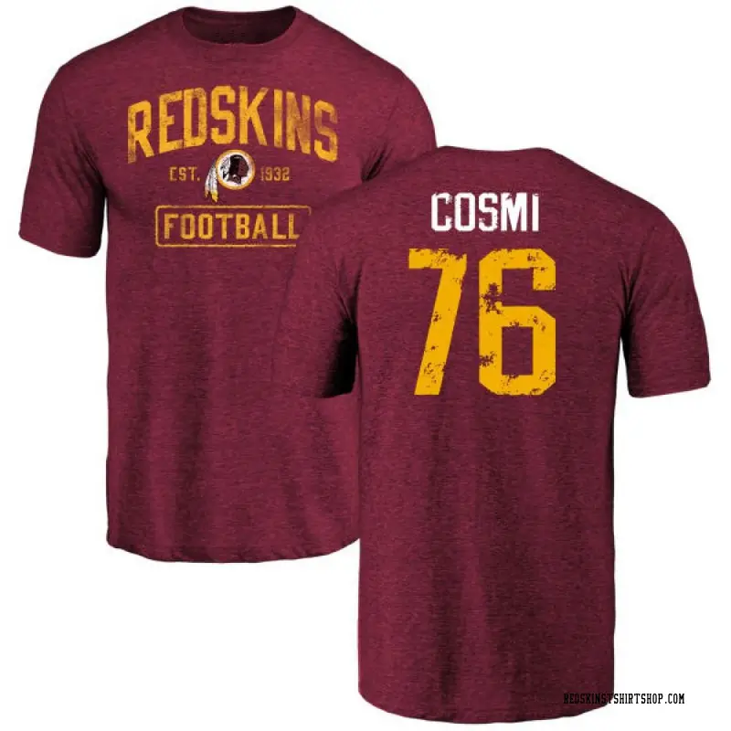 Men's Sam Cosmi Washington Commanders Burgundy Distressed Name & Number Tri-Blend T-Shirt