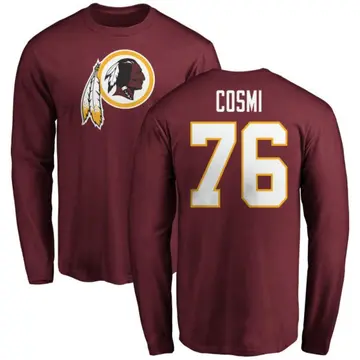 Men's Sam Cosmi Washington Commanders Name & Number Logo Long Sleeve T-Shirt - Maroon