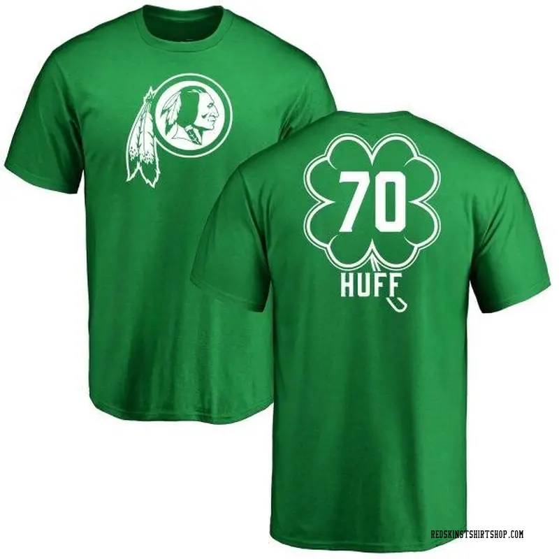 Men's Sam Huff Washington Commanders Green St. Patrick's Day Name & Number T-Shirt