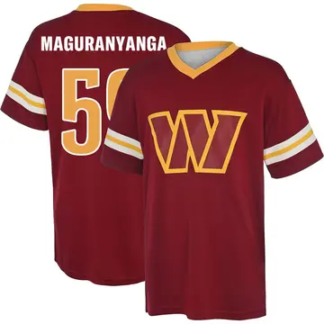 Men's T.J. Maguranyanga Washington Commanders Red Name & Number Game Day V-Neck T-Shirt