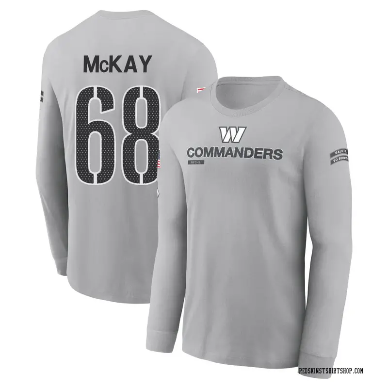 Men's Timothy McKay Washington Commanders Gray 2024 Salute to Service Long Sleeve T-Shirt