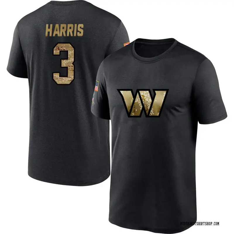 Men's Will Harris Washington Commanders Black 2020 Salute To Service Performance T-Shirt