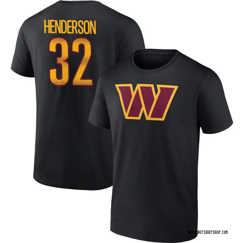 Men's Xavier Henderson Washington Commanders Black Name & Number T-Shirt