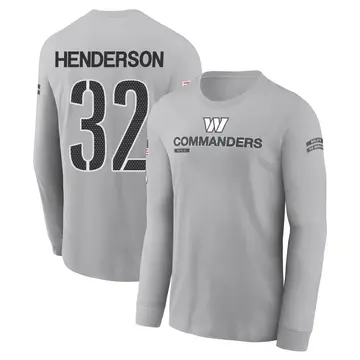 Men's Xavier Henderson Washington Commanders Gray 2024 Salute to Service Long Sleeve T-Shirt