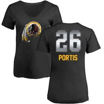 Women's Clinton Portis Washington Commanders Midnight Mascot T-Shirt - Black