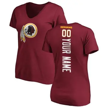 Women's Custom Washington Commanders Custom Backer Slim Fit T-Shirt - Maroon