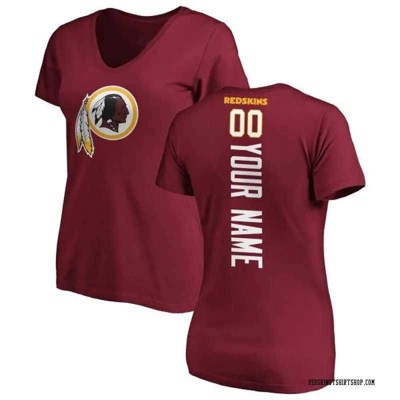 Women's Custom Washington Commanders Custom Backer Slim Fit T-Shirt - Maroon