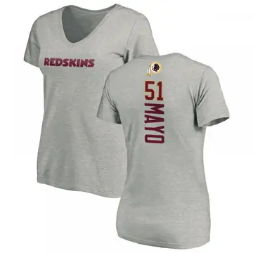 Women's David Mayo Washington Commanders Backer V-Neck T-Shirt - Ash