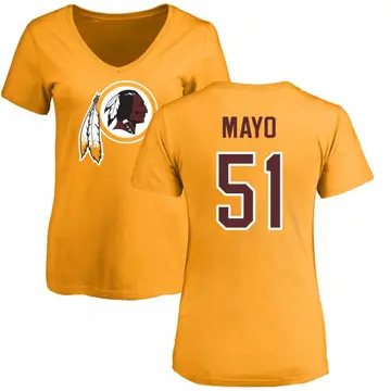 Women's David Mayo Washington Commanders Name & Number Logo Slim Fit T-Shirt - Gold