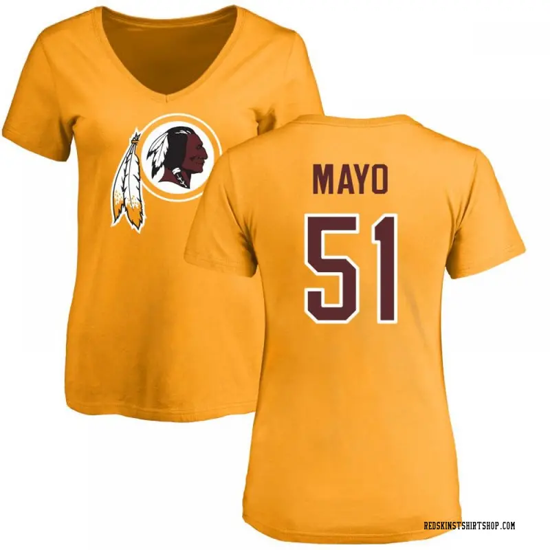 Women's David Mayo Washington Commanders Name & Number Logo Slim Fit T-Shirt - Gold