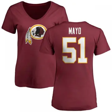Women's David Mayo Washington Commanders Name & Number Logo Slim Fit T-Shirt - Maroon