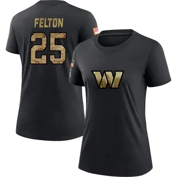 Women's Demetric Felton Washington Commanders Black 2020 Salute To Service Performance T-Shirt