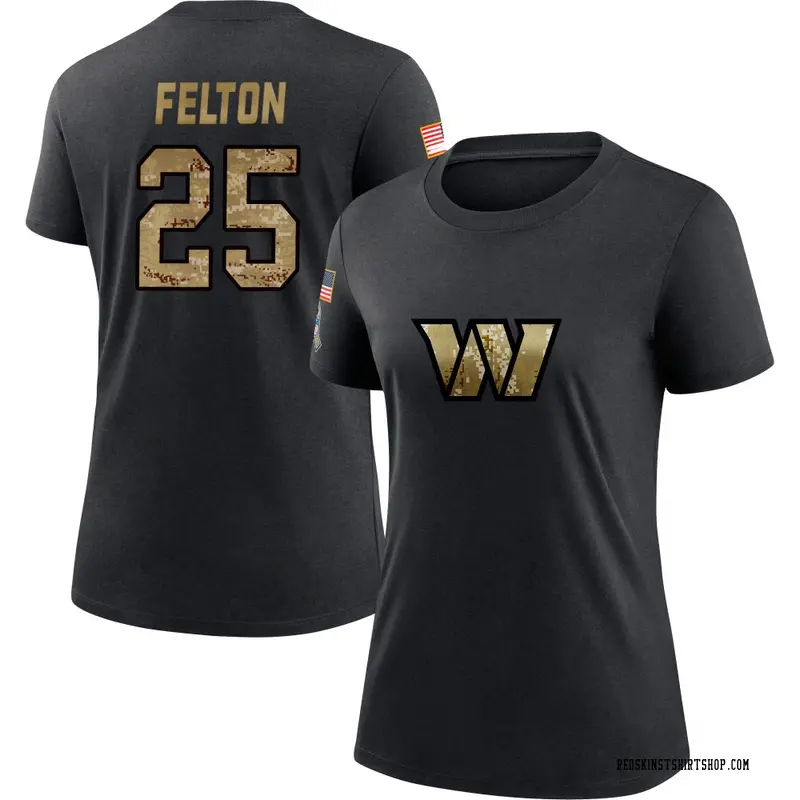 Women's Demetric Felton Washington Commanders Black 2020 Salute To Service Performance T-Shirt