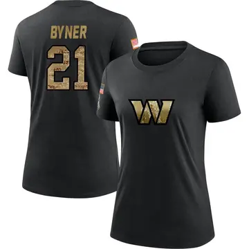 Women's Earnest Byner Washington Commanders Black 2020 Salute To Service Performance T-Shirt