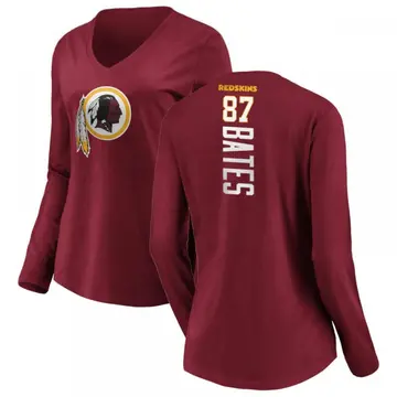 Women's John Bates Washington Commanders Backer Slim Fit Long Sleeve T-Shirt - Maroon