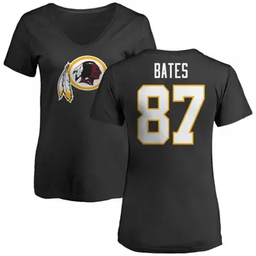 Women's John Bates Washington Commanders Name & Number Logo Slim Fit T-Shirt - Black