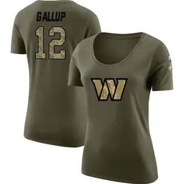 Women's Michael Gallup Washington Commanders Salute to Service Olive Legend Scoop Neck T-Shirt