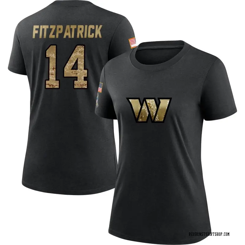 Women's Ryan Fitzpatrick Washington Commanders Black 2020 Salute To Service Performance T-Shirt