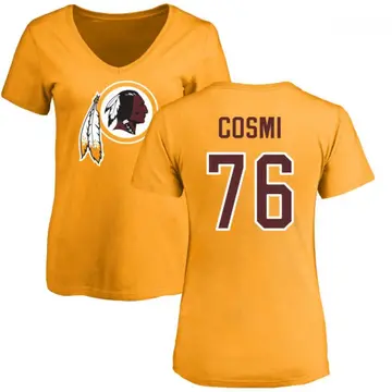 Women's Sam Cosmi Washington Commanders Name & Number Logo Slim Fit T-Shirt - Gold