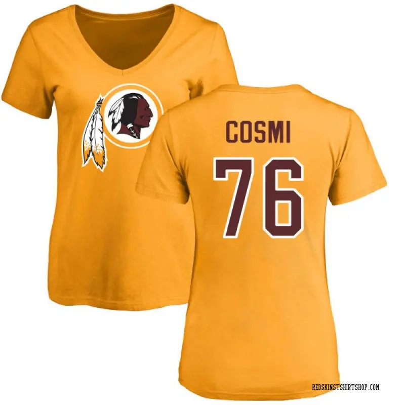 Women's Sam Cosmi Washington Commanders Name & Number Logo Slim Fit T-Shirt - Gold