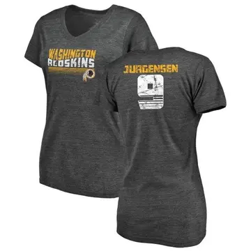 Women's Sonny Jurgensen Washington Commanders Retro Tri-Blend V-Neck T-Shirt - Burgundy