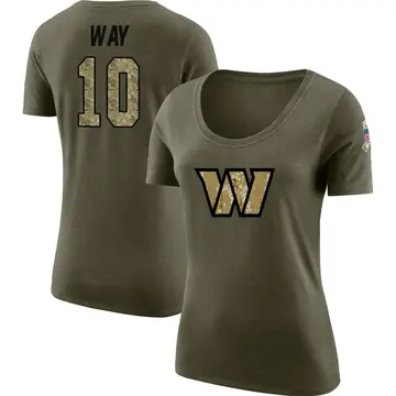 Women's Tress Way Washington Commanders Salute to Service Olive Legend Scoop Neck T-Shirt